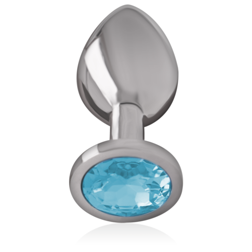 INTENSE - PLUG ANAL METAL CON CRISTAL AZUL TALLA S