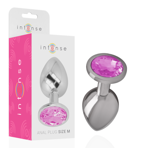 INTENSE - PLUG ANAL METAL CON CRISTAL ROSA TALLA M