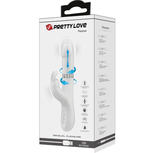 PRETTY LOVE - REESE VIBRADOR CON ROTACIN PLATEADO