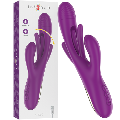 INTENSE - APOLO VIBRADOR MULTIFUNCIN RECARGABLE 7 VIBRACIONES CON LENGUA OSCILANTE MORADO