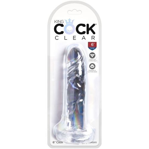 KING COCK - CLEAR PENE REALISTICO 15.5 CM TRANSPARENTE