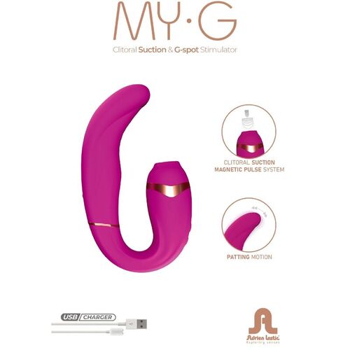 ADRIEN LASTIC - MYG SUCCIONADOR CLITORIS Y ESTIMULADOR G-SPOT ROSA