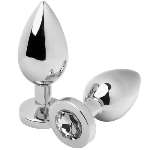 METALHARD ANAL PLUG DIAMOND TRANSPARENTE SMALL 5.71CM