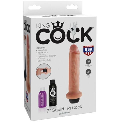 DILDO SQUIRTING 17.8 CM KING COCK NATURAL