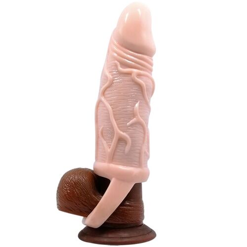 BAILE FUNDA EXTENSORA PENE CON STRAP PARA TESTICULOS 13.5 CM